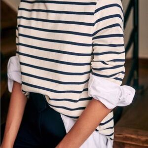 SEZANE COLETTE MARINIÈRE Ecru / Navy Size Small EUC